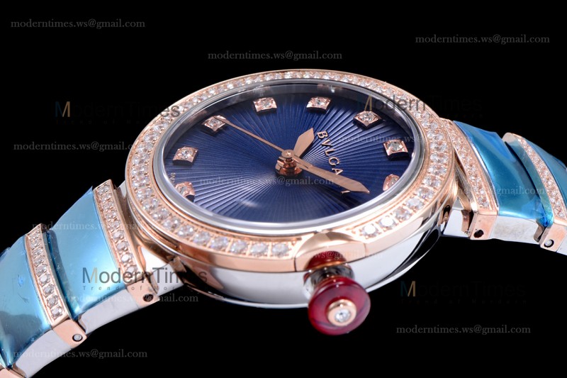 Bvlgari LVCEA Series Diamonds RG/RG TT Blu BVF Automatic/Quartz 