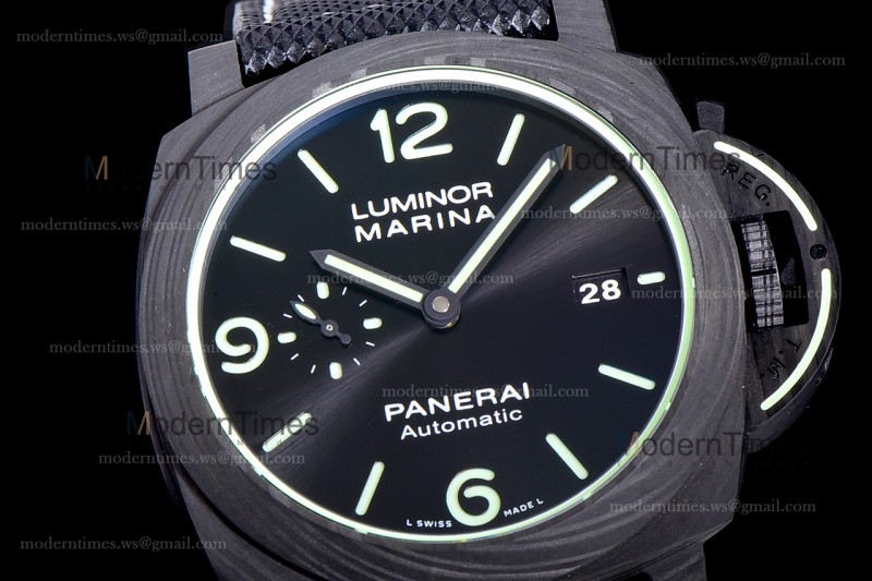 Panerai Luminor Series Carbon SS/LE Blk/Blk VSF Automatic PAM01118