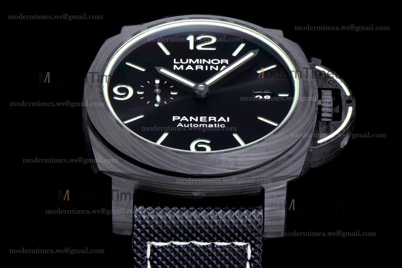 Panerai Luminor Series Carbon SS/LE Blk/Blk VSF Automatic PAM01118