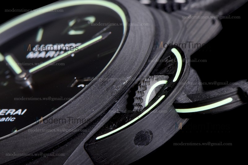 Panerai Luminor Series Carbon SS/LE Blk/Blk VSF Automatic PAM01118