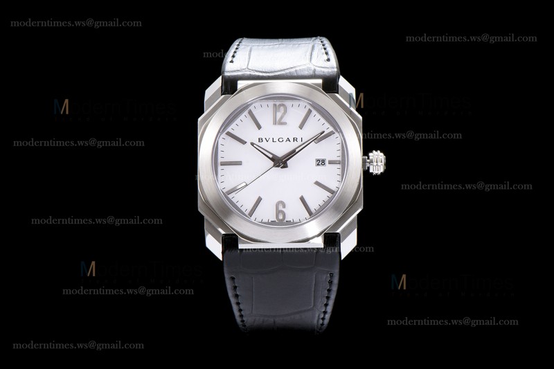 Bvlgari OCTO Series SS/LE Wht/Blk ZLO Automatic 102207 BGO41WSLD