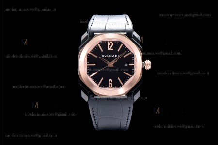 Bvlgari OCTO Series TT/RG PVD/LE Blk/Blk ZLO Automatic 102485 BGO41BBSPGVD