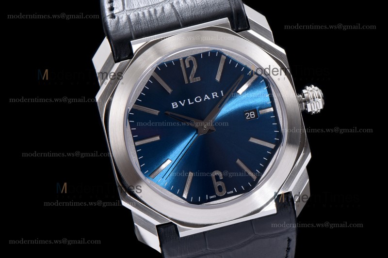 Bvlgari OCTO Series SS/LE Blu/Blk ZLO Automatic 102429 BGO38C3SLD
