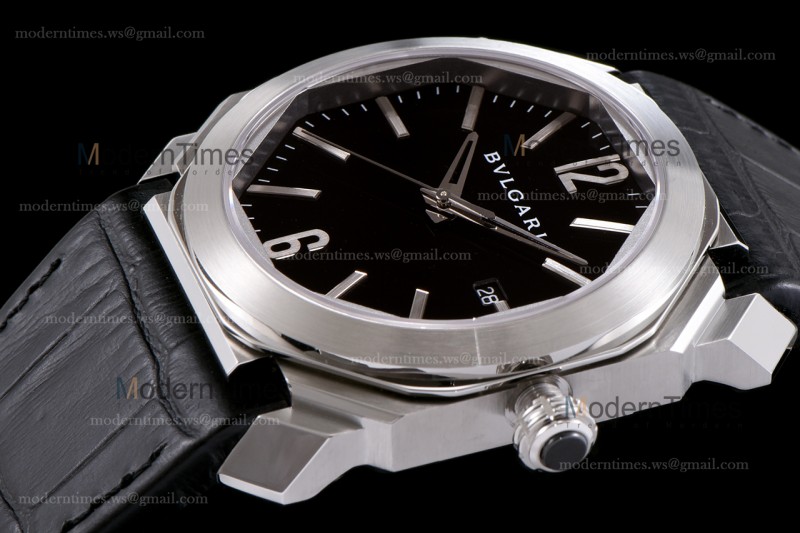 Bvlgari OCTO Series SS/LE Blk/Blk ZLO Automatic 101964 BGO41BSLD