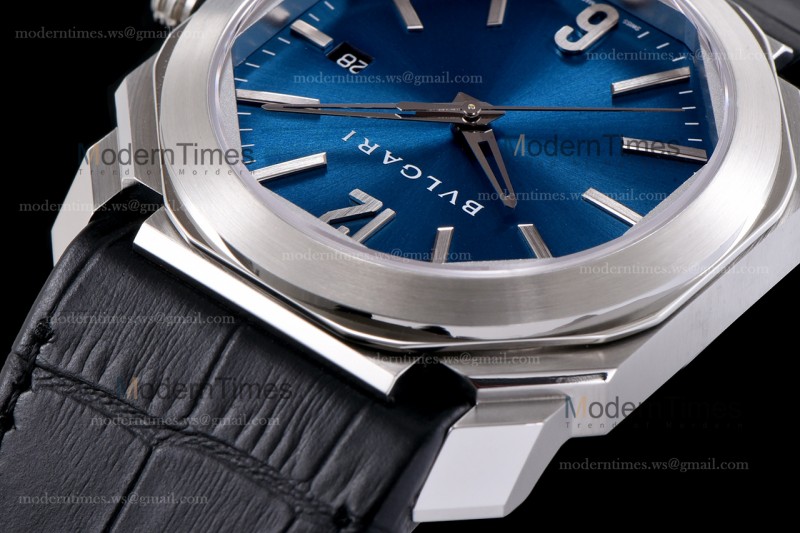 Bvlgari OCTO Series SS/LE Blu/Blk ZLO Automatic 102429 BGO38C3SLD