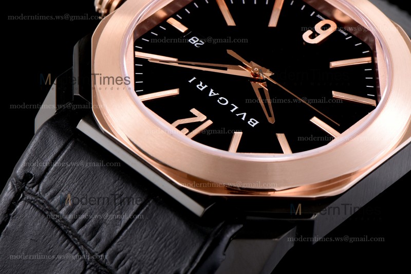 Bvlgari OCTO Series TT/RG PVD/LE Blk/Blk ZLO Automatic 102485 BGO41BBSPGVD