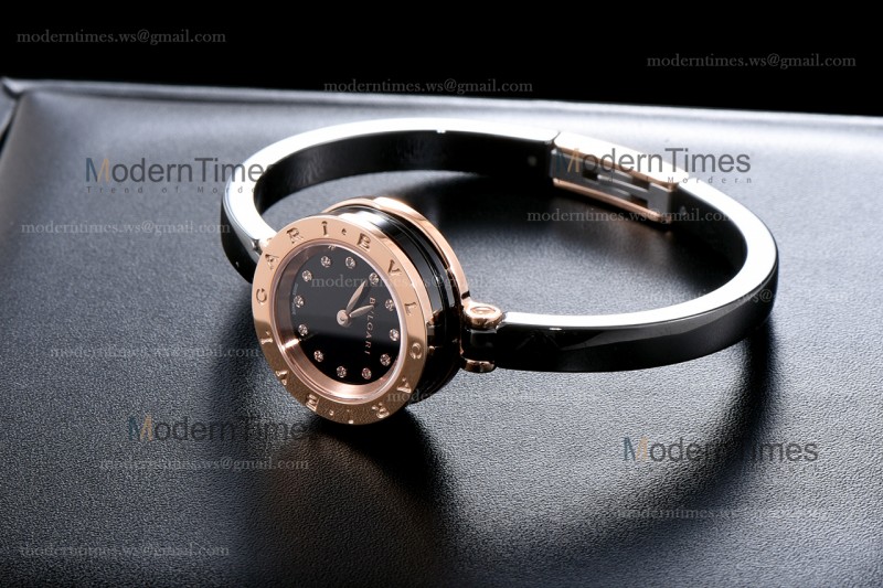 Bvlgari Bzero1 Series Diams RG PVD/PVD Blk ZLO Quartz 102087 BZ23BSGCC/12.M