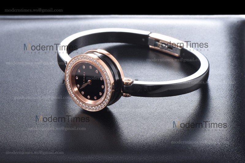 Bvlgari Bzero1 Series Diams RG PVD/PVD Blk ZLO Quartz 102087 BZ23BSGCC/12.M