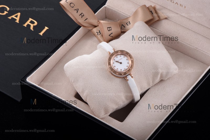 Bvlgari Bzero1 Series Diams RG/LE Wht/Wht ZLO Quartz 102086 BZ23WSCC.M