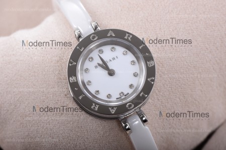 Bvlgari Bzero1 Series Diams SS/LE Wht/Wht ZLO Quartz 102086 BZ23WSCC.M