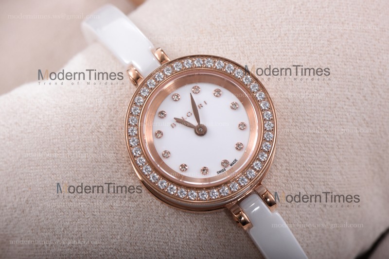 Bvlgari Bzero1 Series Diams RG/LE Wht/Wht ZLO Quartz 102398 BZ23WSGDL/12