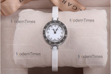 Bvlgari Bzero1 Series Diams SS/LE Wht/Wht ZLO Quartz 102086 BZ23WSCC.M