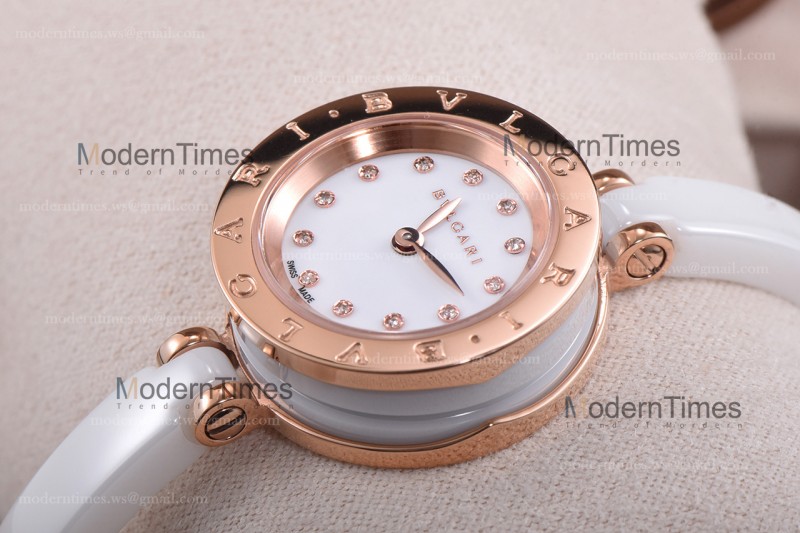 Bvlgari Bzero1 Series Diams RG/LE Wht/Wht ZLO Quartz 102086 BZ23WSCC.M