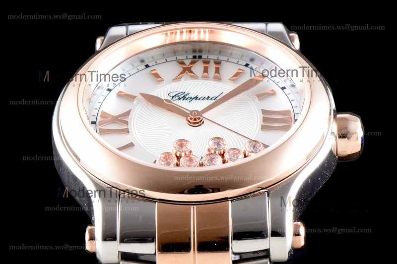 Chopard Happy Diamonds Sapphire RG/RG TT Wht YFF ASIA2892-2 Automatic 278559-6009