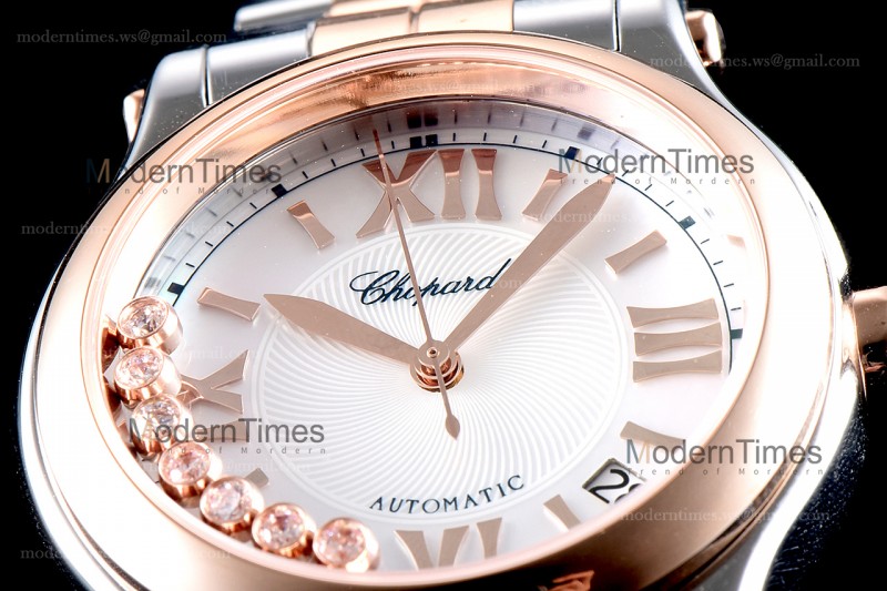 Chopard Happy Diamonds Sapphire RG/RG TT Wht YFF ASIA2892-2 Automatic 278559-6009