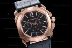 Bvlgari OCTO Series RG/LE Blk/Blk ZLO Quartz 102115 BGOP41BGLDCH