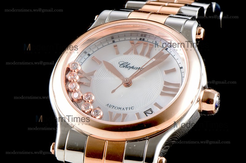Chopard Happy Diamonds Sapphire RG/RG TT Wht YFF ASIA2892-2 Automatic 278559-6009