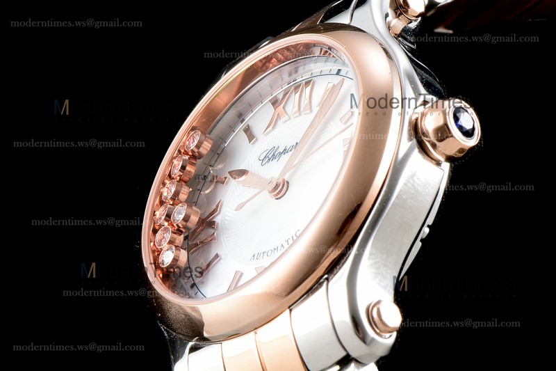 Chopard Happy Diamonds Sapphire RG/RG TT Wht YFF ASIA2892-2 Automatic 278559-6009
