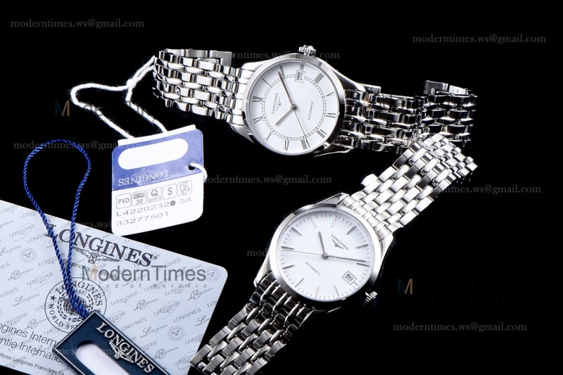 Longines Conquest Classic Series SS/SS Wht TWF Automatic L4.898.4.12.6