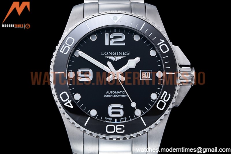 Longines - HydroConquest Mens 43mm SS/SS Black XF A2892