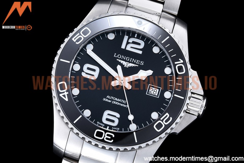 Longines - HydroConquest Mens 43mm SS/SS Black XF A2892