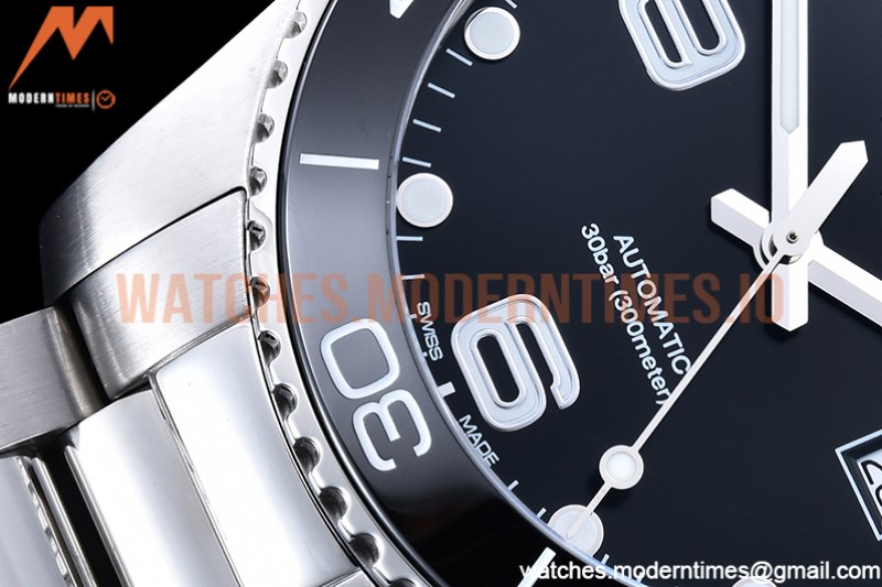 Longines - HydroConquest Mens 43mm SS/SS Black XF A2892