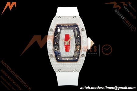 Richard Mille - RM07-01 Snow Set Diamond Crested Wht/RU Red Lips ZF Asian CRMA2