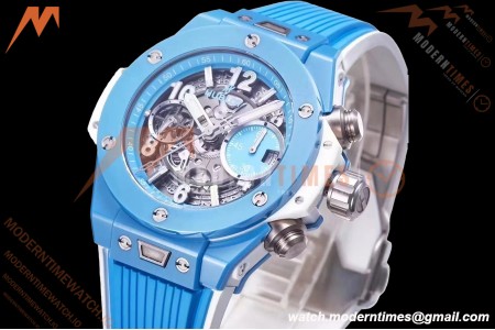Hublot - Big Bang Unico 42mm Sky Blue Ceramic CER/RU Blu/Ske BBF A1280 | 위블로 - 빅뱅 유니코 42mm 스카이 블루 세라믹 CER/RU 블루/스케치 BBF A1280
