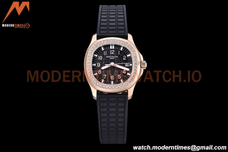 Patek Philippe - Aquanaut Lady 5068R 36mm Diamond RG/RU Black PPF Swiss Qtz