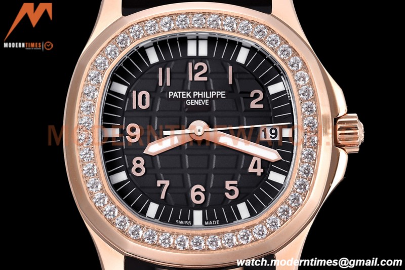 Patek Philippe - Aquanaut Lady 5068R 36mm Diamond RG/RU Black PPF Swiss Qtz