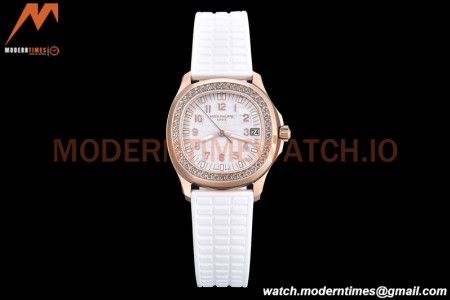 Patek Philippe - Aquanaut Lady 5068R 36mm Diamond RG/RU White PPF A324