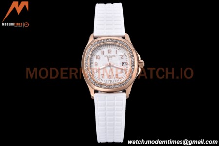 Patek Philippe - Aquanaut Lady 5068R 36mm Diamond RG/RU White PPF Swiss Quartz
