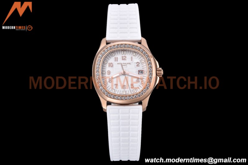 Patek Philippe - Aquanaut Lady 5068R 36mm Diamond RG/RU White PPF Swiss Quartz