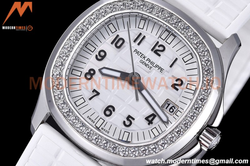 Patek Philippe - Aquanaut Lady 5067A 36mm Diamond SS/RU White PPF Swiss Quartz