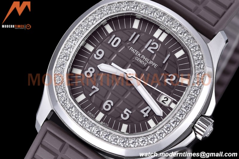 Patek Philippe - Aquanaut Lady 5067A 36mm Diamond SS/RU Brown PPF Swiss Quartz