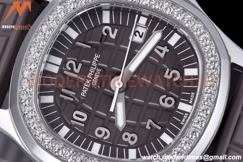 Patek Philippe - Aquanaut Lady 5067A 36mm Diamond SS/RU Brown PPF Swiss Quartz