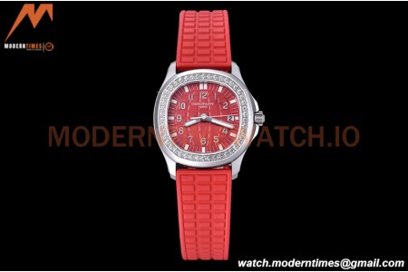 Patek Philippe - Aquanaut Lady 5067A 36mm Diamond SS/RU Red PPF Swiss Quartz