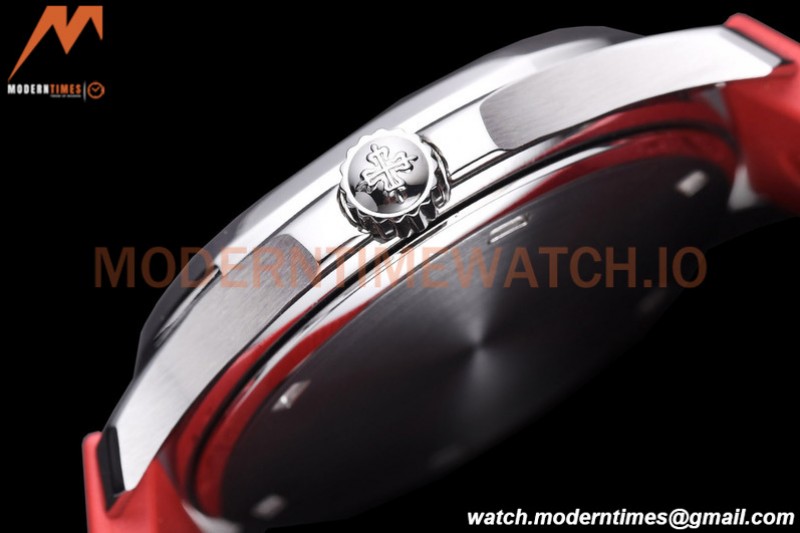 Patek Philippe - Aquanaut Lady 5067A 36mm Diamond SS/RU Red PPF Swiss Quartz