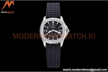 Patek Philippe - Aquanaut Lady 5067A 36mm Diamond SS/RU Black PPF Swiss Quartz