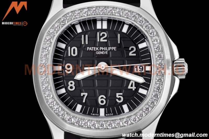Patek Philippe - Aquanaut Lady 5067A 36mm Diamond SS/RU Black PPF Swiss Quartz