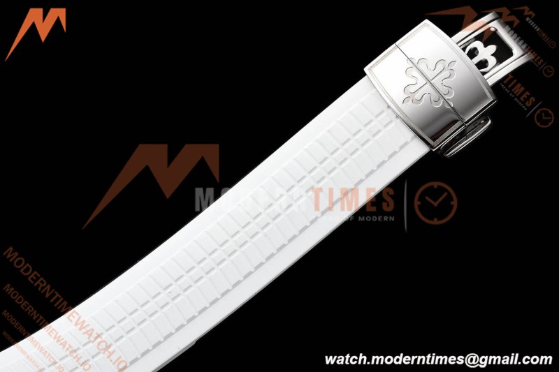 Patek Philippe - Aquanaut 5267 38.8mm SS/RU Dia/Num White Dial ZF Swiss Qtz | 파텍 필립 - 아쿠아넛 5267 38.8mm SS/RU 직경/숫자 화이트 다이얼 ZF 스위스 Qtz