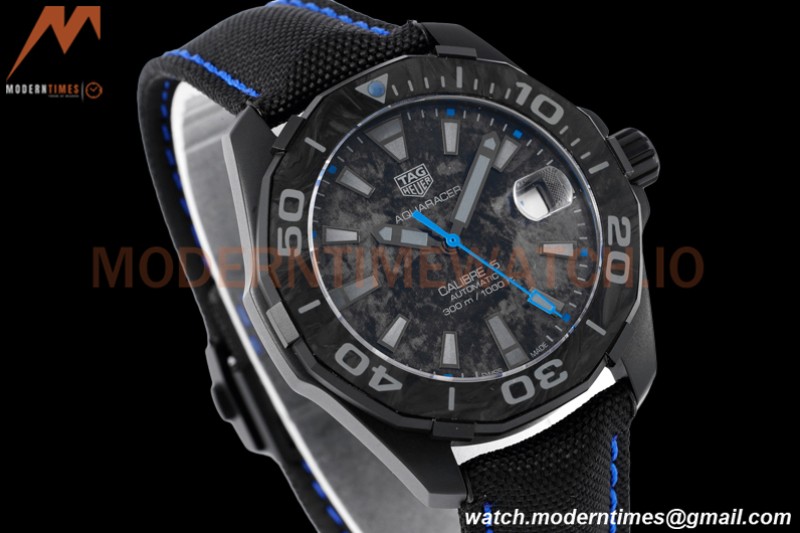 Tag Heuer - Aquaracer Caliber 5 41mm PVD/NY Carbon Black/Blue TARF SW200