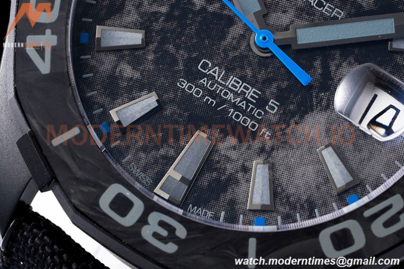 Tag Heuer - Aquaracer Caliber 5 41mm PVD/NY Carbon Black/Blue TARF SW200