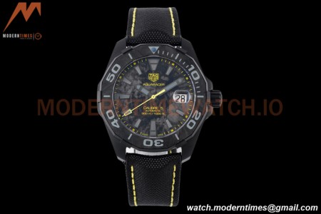 Tag Heuer - Aquaracer Caliber 5 41mm PVD/NY Carbon Black/Yelw TARF SW200
