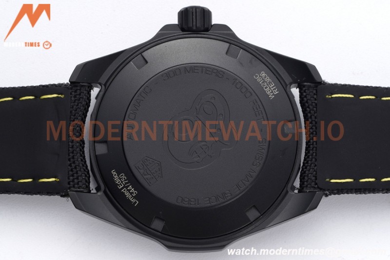 Tag Heuer - Aquaracer Caliber 5 41mm PVD/NY Carbon Black/Yelw TARF SW200