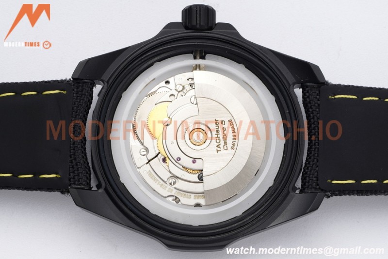 Tag Heuer - Aquaracer Caliber 5 41mm PVD/NY Carbon Black/Yelw TARF SW200