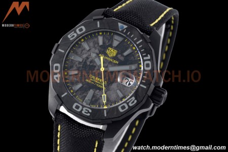 Tag Heuer - Aquaracer Caliber 5 41mm PVD/NY Carbon Black/Yelw TARF SW200