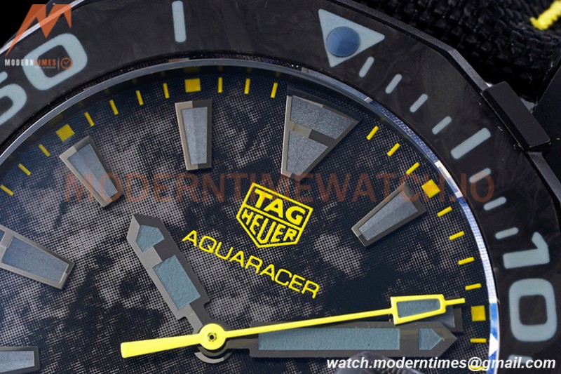 Tag Heuer - Aquaracer Caliber 5 41mm PVD/NY Carbon Black/Yelw TARF SW200