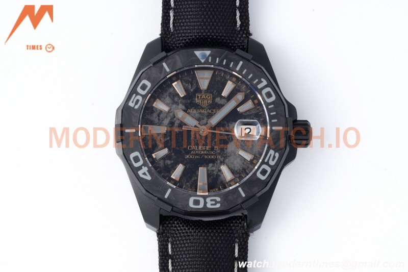 Tag Heuer - Aquaracer Caliber 5 41mm PVD/NY Carbon Black/Gold TARF SW200