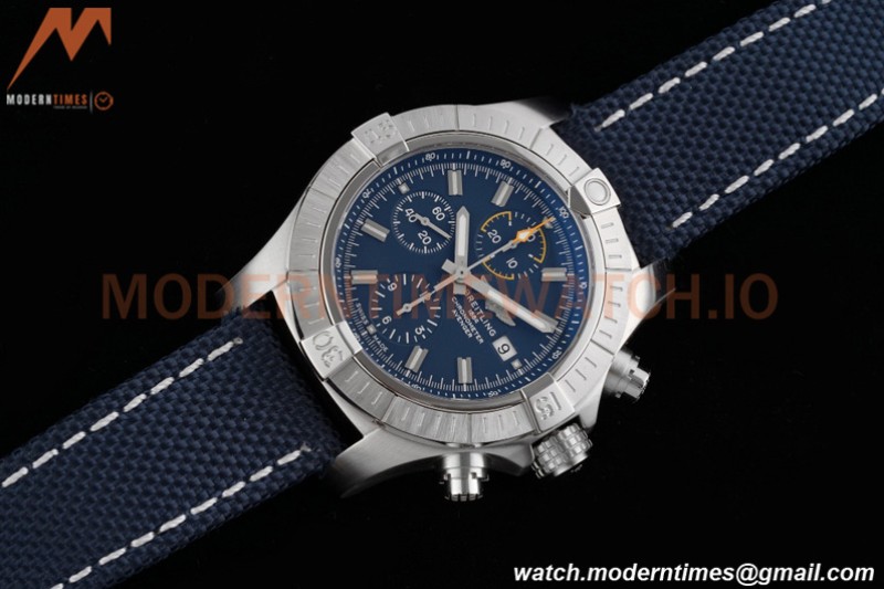 Breitling - Avenger Chronograph 45mm SS/NY Blue/Stk TF A7750